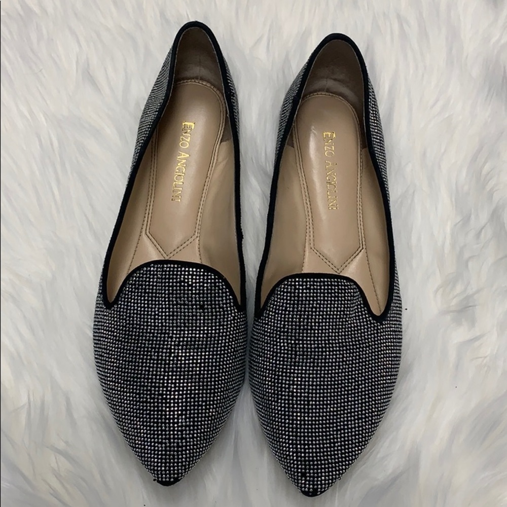 Enzo Angiolini silver flats